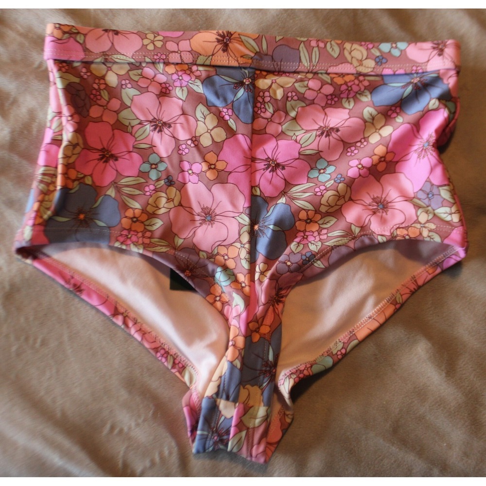 Women's Ribbed High Waist High Leg Cheeky Bikini Bottom - Wild Fable size XS 0-2